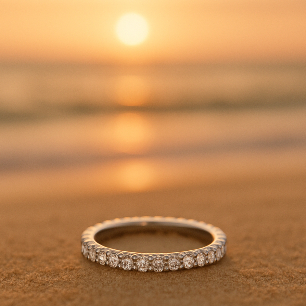 Sparkl365 Moissanite™ ISLAS Full Eternity Band [18K White Gold over Silver S925] - Image 4
