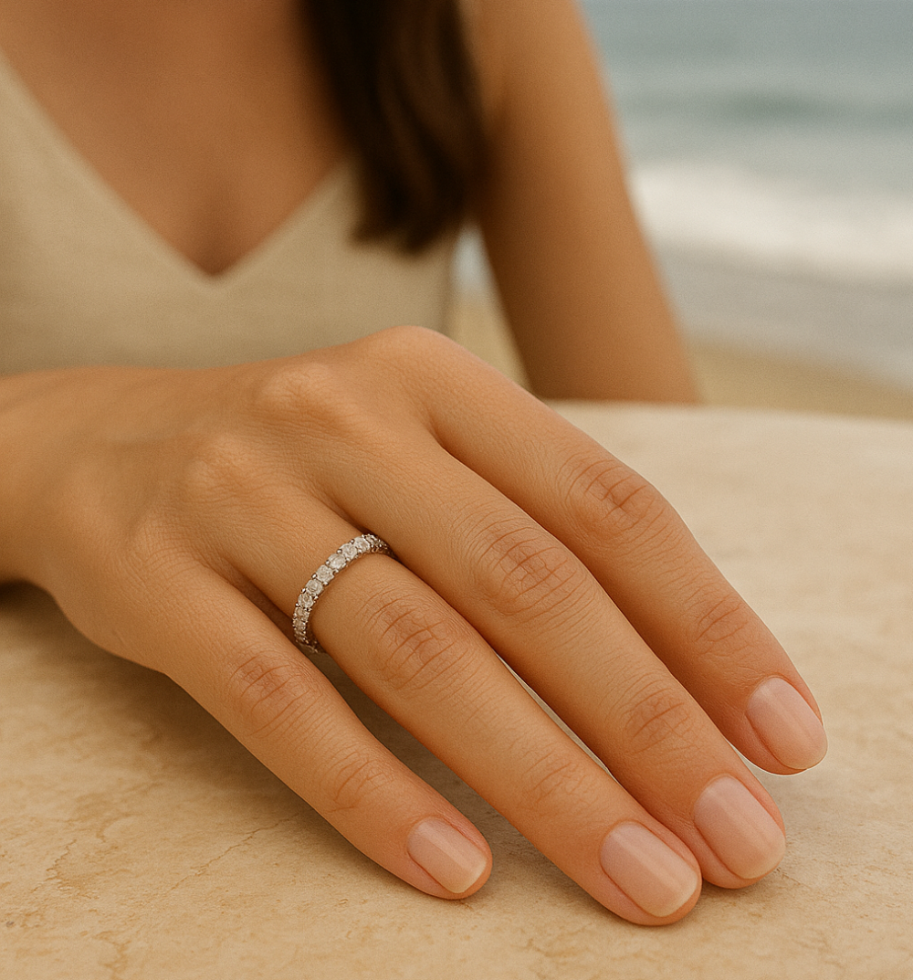 Sparkl365 Moissanite™ ISLAS Full Eternity Band [18K White Gold over Silver S925] - Image 5