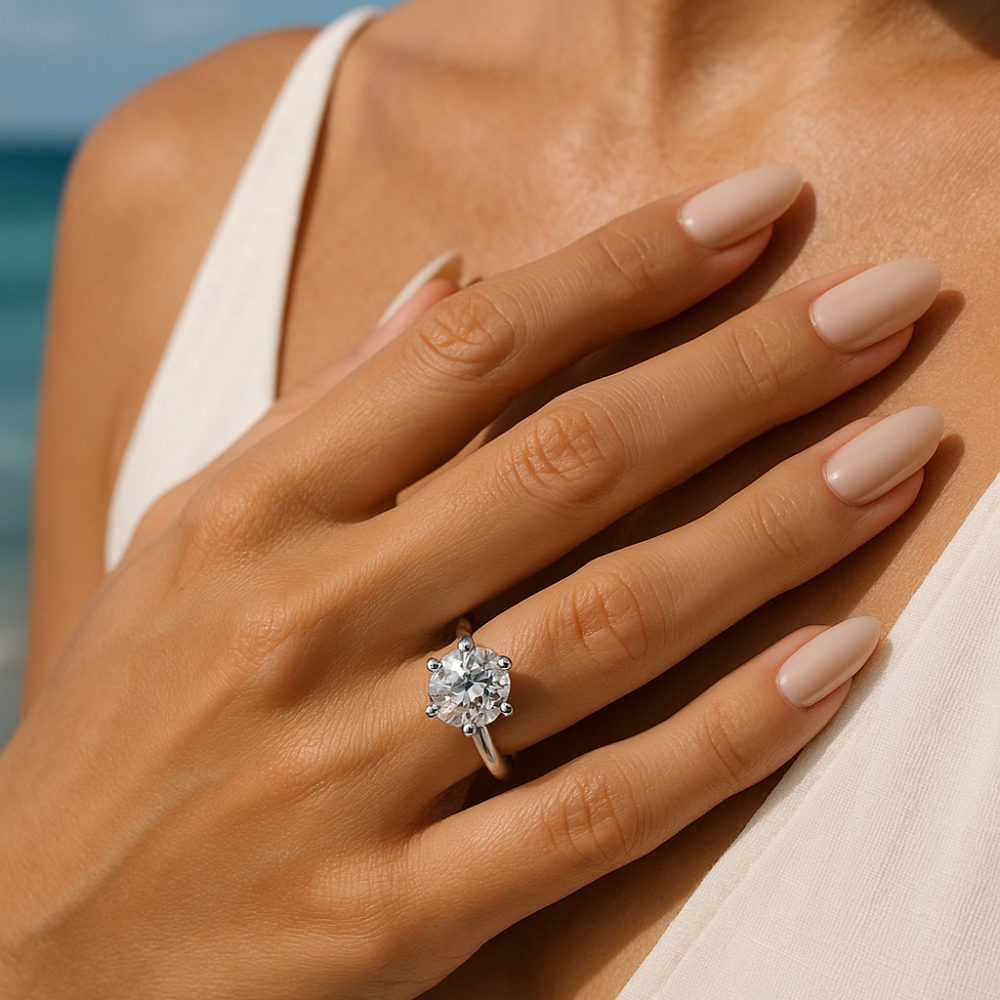 Sparkl365 Moissanite Silver Fleuris Ring