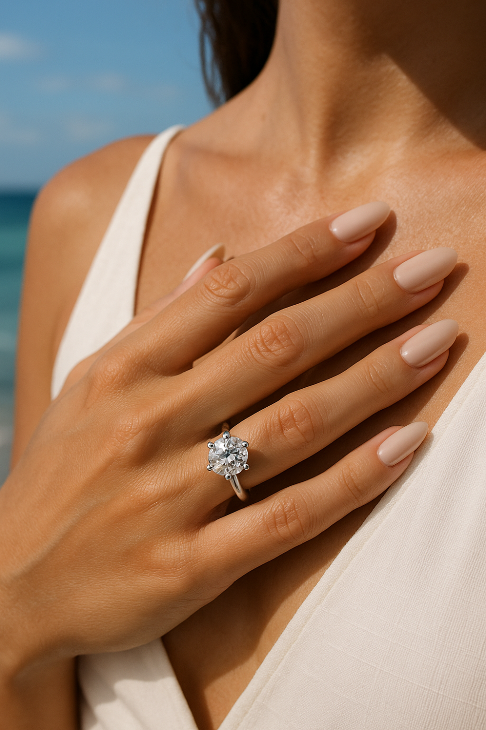 Sparkl365 Moissanite Silver Fleuris Ring