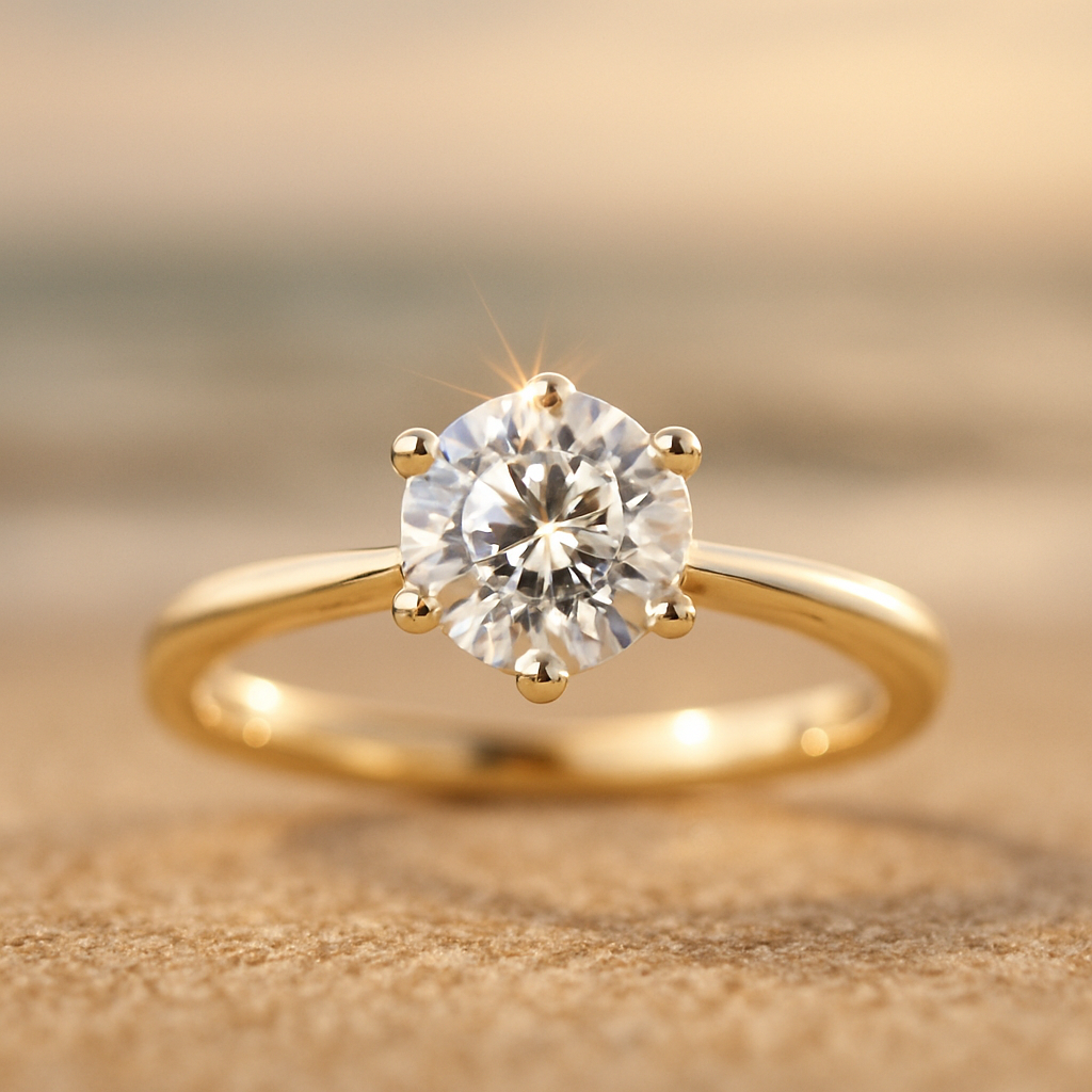 Sparkl365 Moissanite 6 claw engagement ring