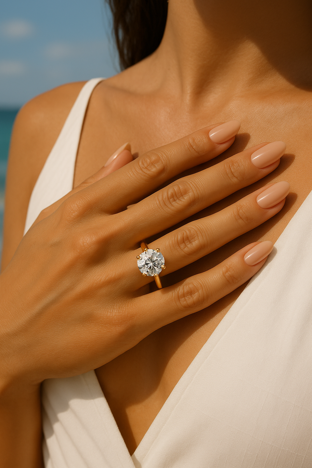 Sparkl365 Moissanite™ FLEURIS Solitaire Ring [18K Gold over Silver S925] - Image 5