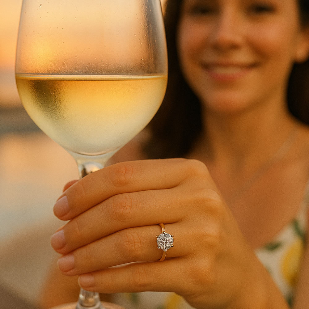 Sparkl365 Moissanite™ FLEURIS Solitaire Ring [18K Gold over Silver S925] - Image 2