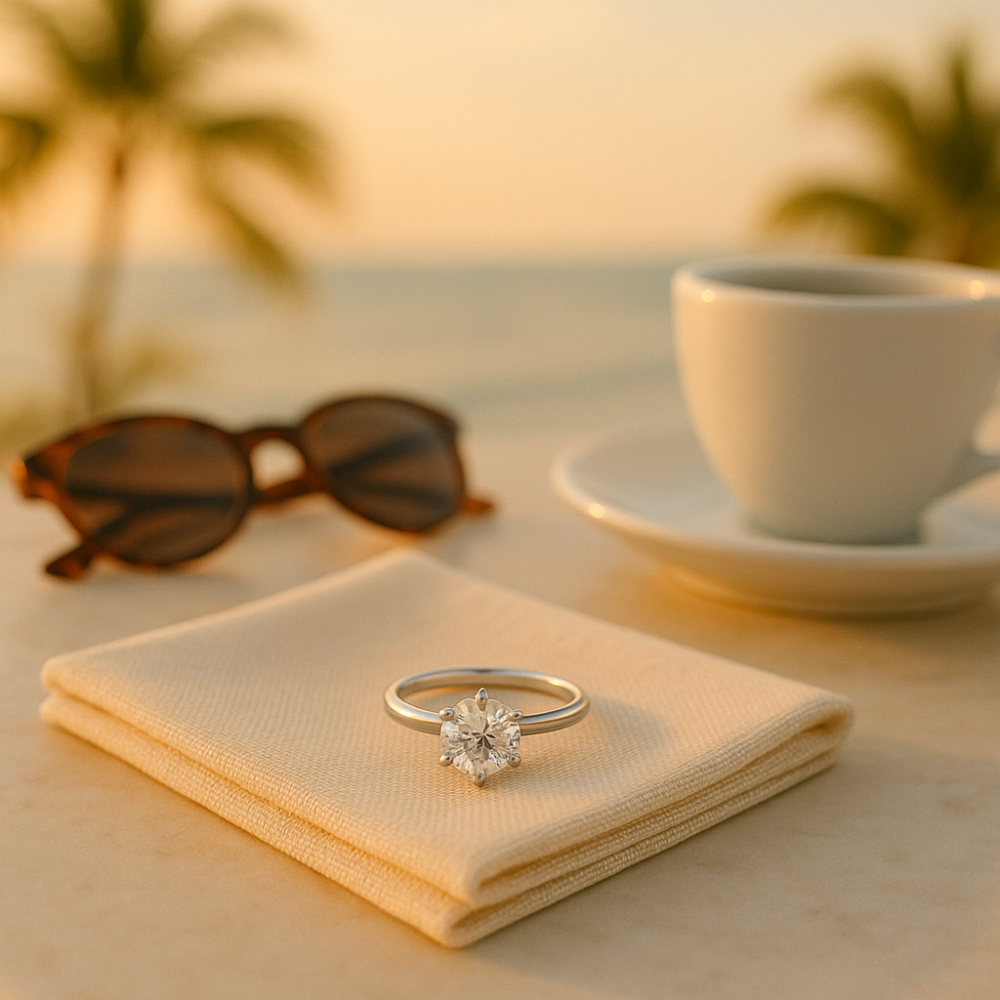 Sparkl365 Moissanite™ FLEURIS Solitaire Ring [18k White Gold over Silver S925] - Image 6