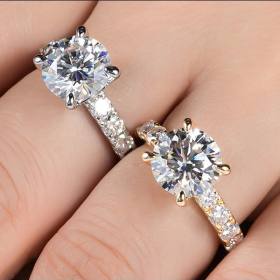 Sparkl365 Moissanite™ RIVIERA Statement Ring [18K White Gold over Silver S925]