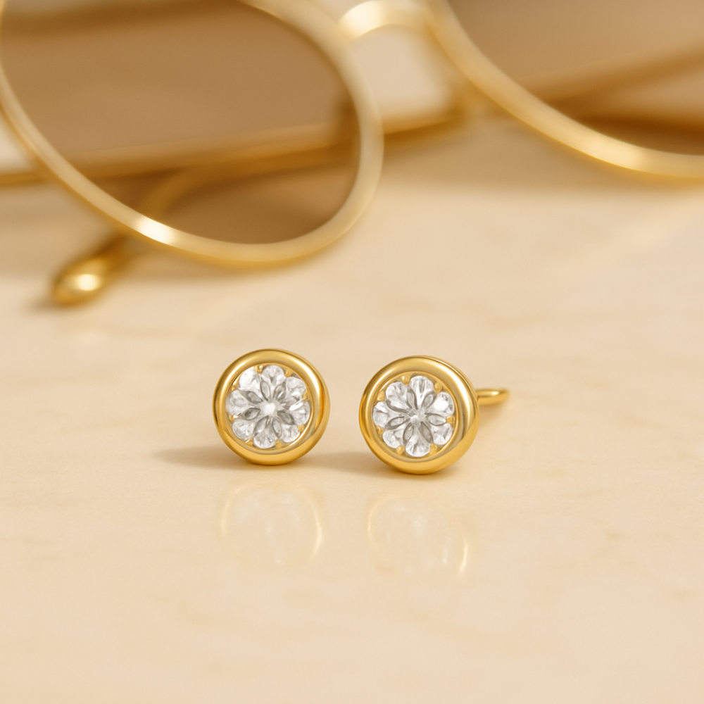 Sparkl365 Moissanite Costa Del Sol Bevel Earrings [18K Gold over Silver S925] - Image 6