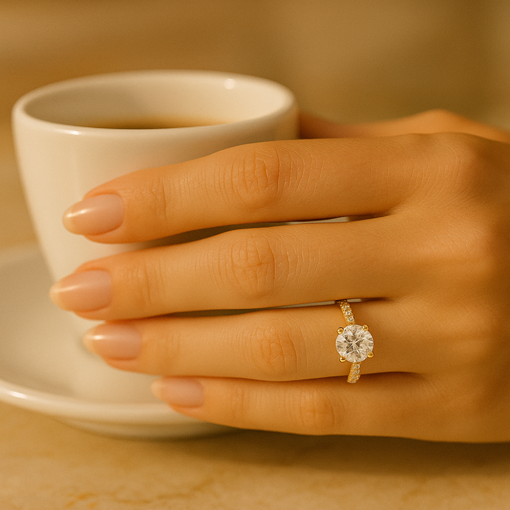 Sparkl365 Moissanite™ RIVIERA Ring [18K Gold over Silver S925] - Image 2