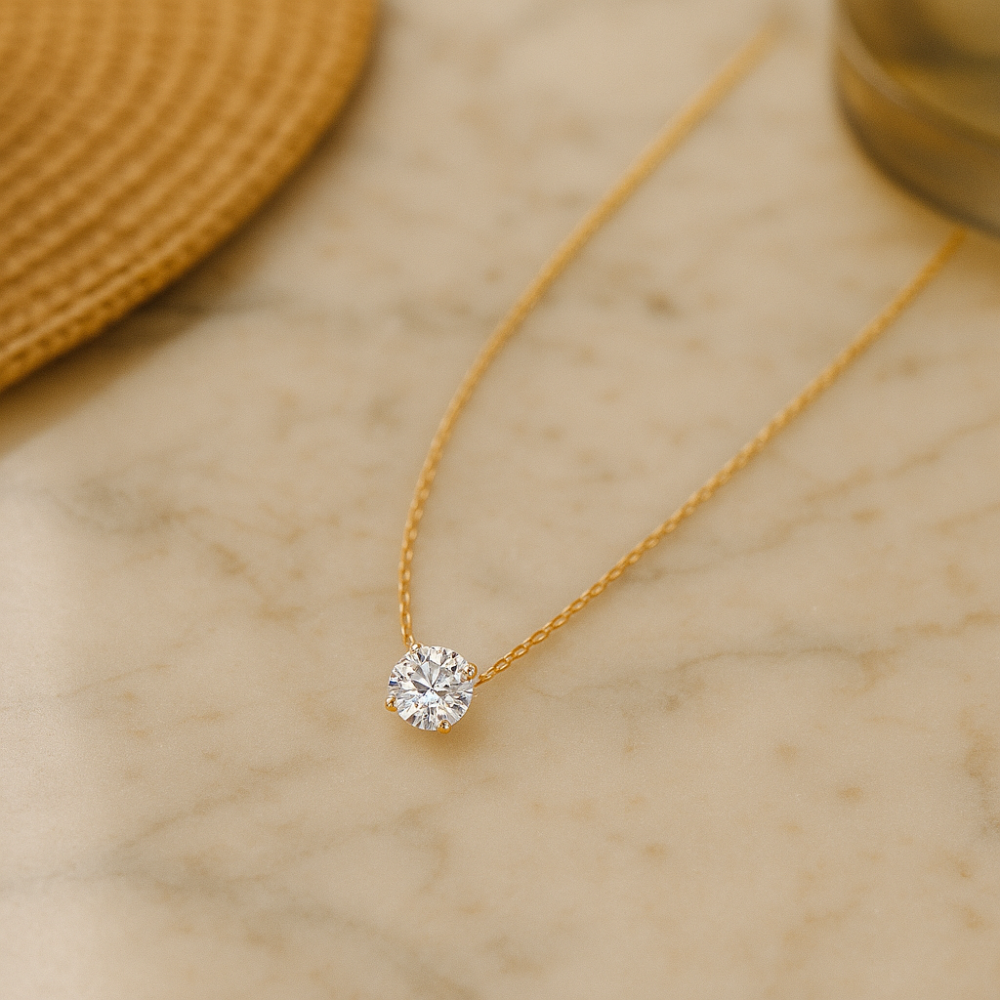 Sparkl365 Moissanite™ CLAIR de LUNE Pendant Necklace [18K Gold over Silver S925] - Image 4