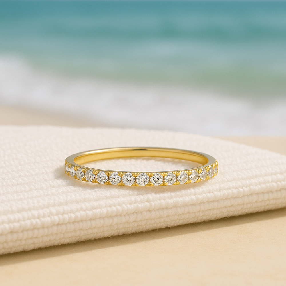 Sparkl365 Moissanite™ MARIS HALF Eternity Band [18K Gold over Silver S925]