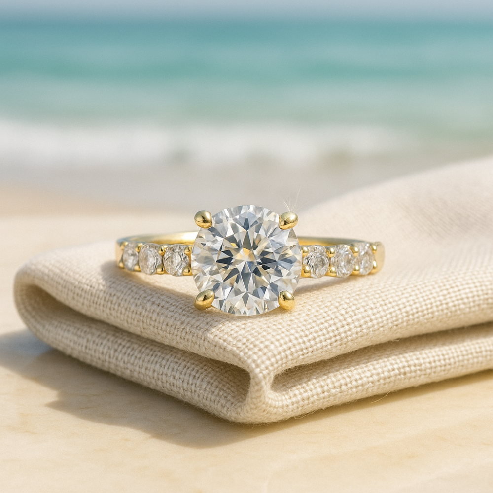 Sparkl365 Moissanite™ RIVIERA Ring [18K Gold over Silver S925] - Image 3
