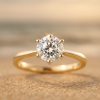 Moissanite solitaire ring by Sparkl365 – FLEURIS design in 18K gold over silver