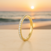 Maris Half moissanite eternity band by Sparkl365 in 18K gold over silver
