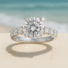 Moissanite statement ring in white gold by Sparkl365 – RIVIERA